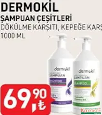 DERMOKİL ŞAMPUAN ÇEŞİTLERİ 1000 ML DERMOKİL ŞAMPUAN ÇEŞİTLERİ 1000 ML